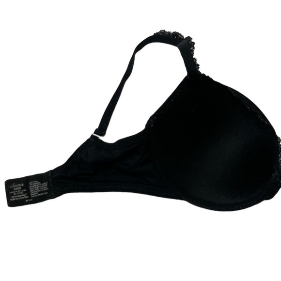 Soma Floral Lightly Padded Bra Adjustable Straps Lace Trim Size 34DD Black - Picture 8 of 12
